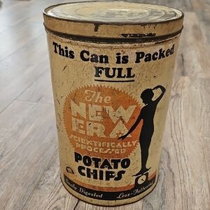 Vintage Potato Chips Tin Can